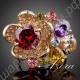 Кольцо Gorgeous Flower 18K Gold Plated Multicolour SWA ELEMENTS Austrian Crystal Adjustable Size Ring